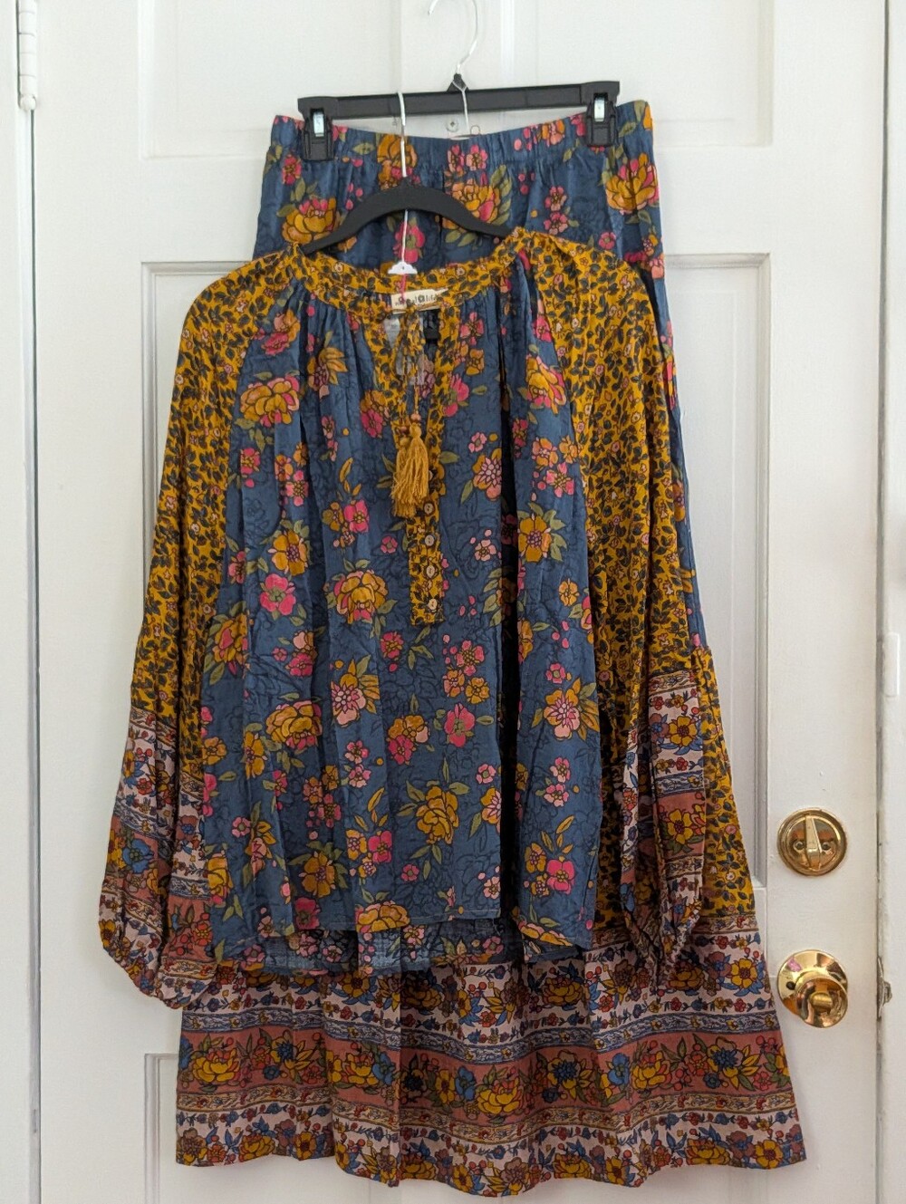 Natural Life NWT Floral Boho Blouse & Maxi Skirt Matching Set - Picture 9 of 10